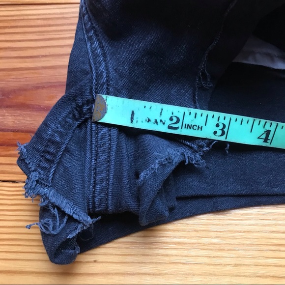 H&M Black Distressed Jean Shorts, EUC, 10 - Picture 10 of 11